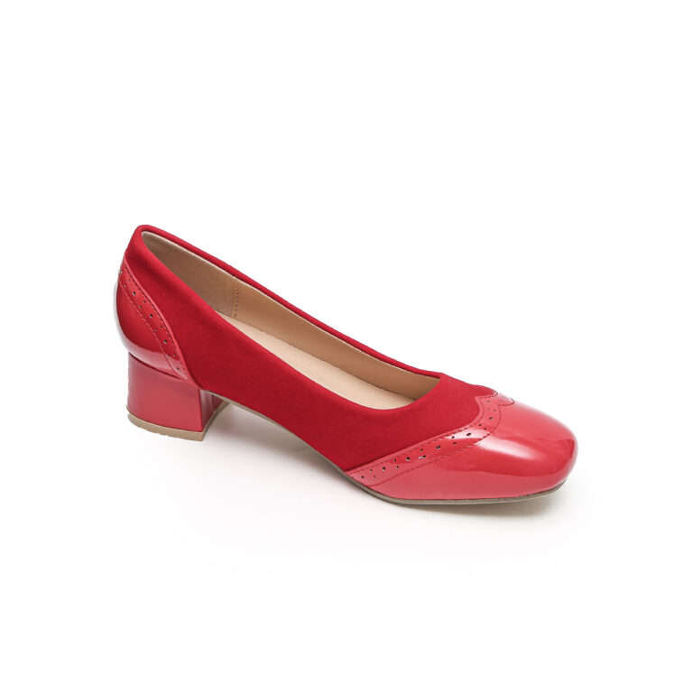 TTP Classic Patent Square Toe Slip on Brogue Courts JSF5