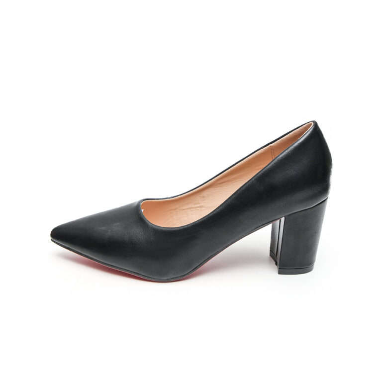 TTP Sleek PU Block Heel Point Toe Courts JSF-1