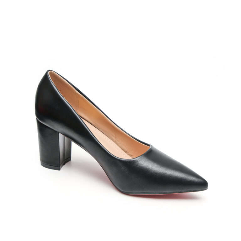 TTP Sleek PU Block Heel Point Toe Courts JSF-1