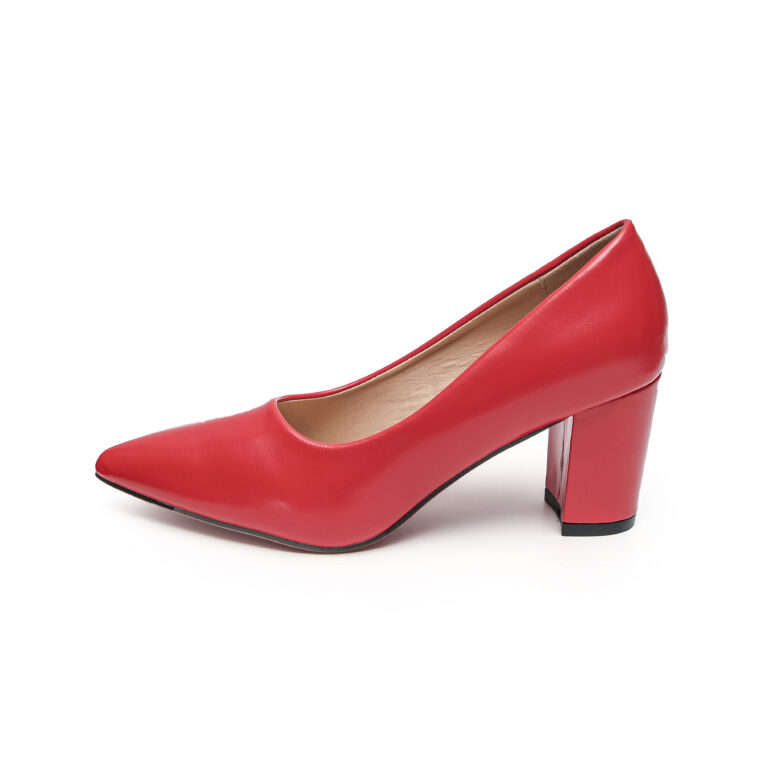 TTP Sleek PU Block Heel Point Toe Courts JSF-1