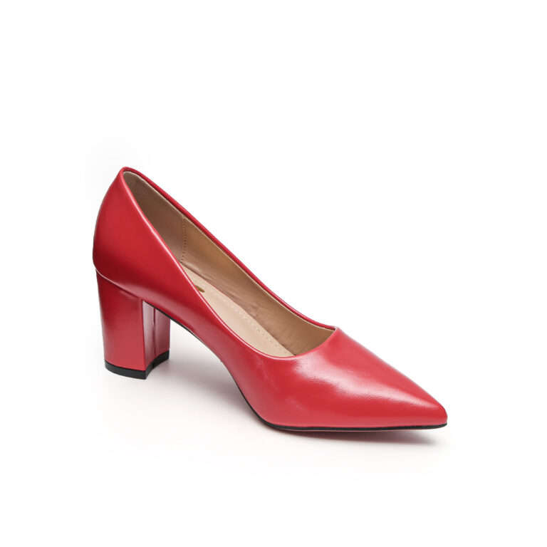 TTP Sleek PU Block Heel Point Toe Courts JSF-1
