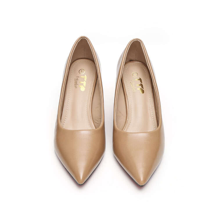 TTP Sleek PU Block Heel Point Toe Courts JSF-1