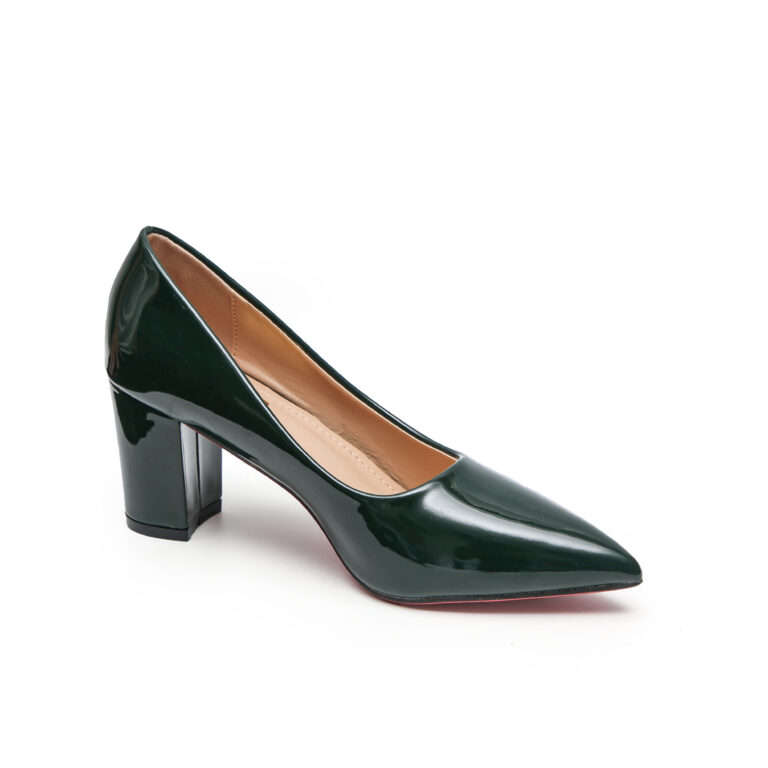 TTP Sleek Patent Block Heel Point Toe Courts JSF-1