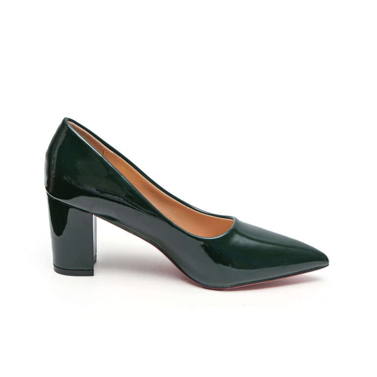TTP Sleek Patent Block Heel Point Toe Courts JSF-1