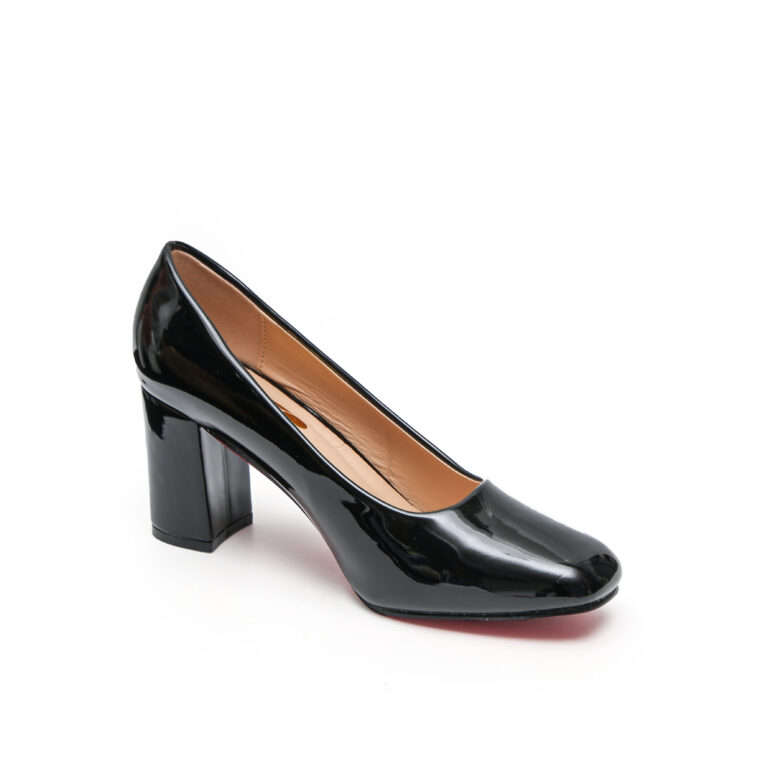 TTP Classic Patent Block Heel Slip on Courts JSF15
