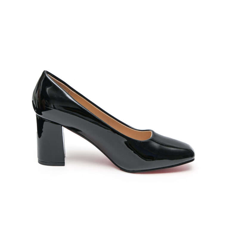 TTP Classic Patent Block Heel Slip on Courts JSF15
