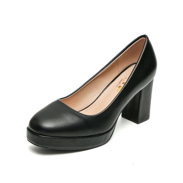 TTP Classic Block Heel Platform Slip on High Heels JSF12