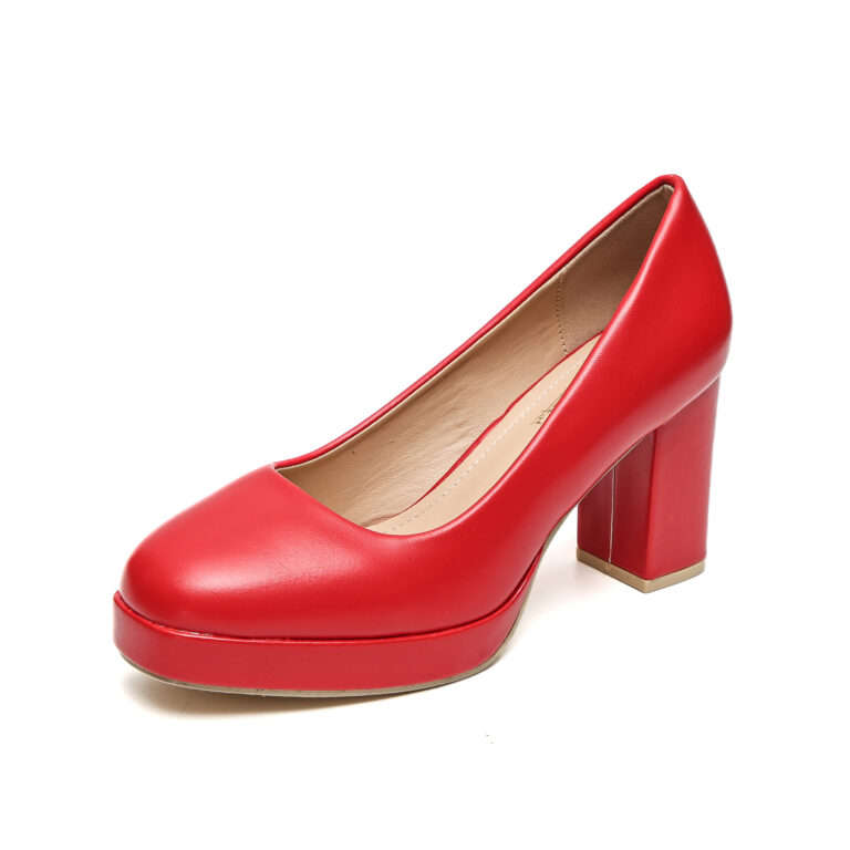 TTP Classic Block Heel Platform Slip on High Heels JSF12