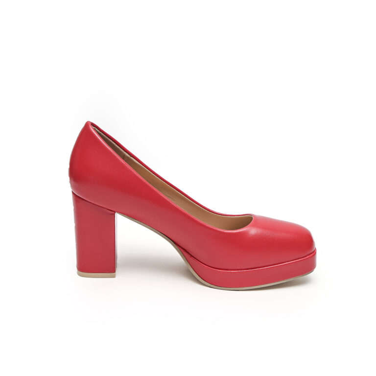 TTP Classic Block Heel Platform Slip on High Heels JSF12
