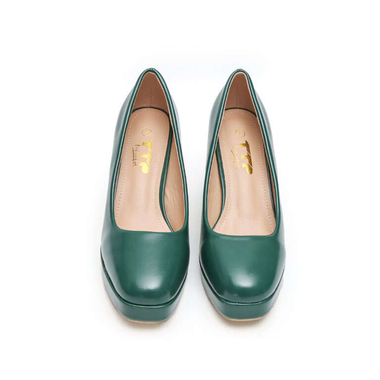 TTP Classic Block Heel Platform Slip on High Heels JSF12