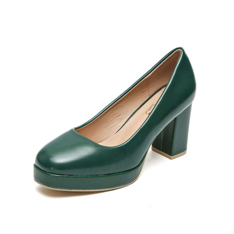 TTP Classic Block Heel Platform Slip on High Heels JSF12