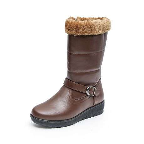 TTP Lady Classic Polar Boot with Side Zipper and Ankle Strap Decor XB8503