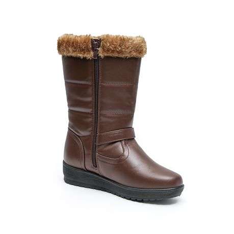 TTP Lady Classic Polar Boot with Side Zipper and Ankle Strap Decor XB8503