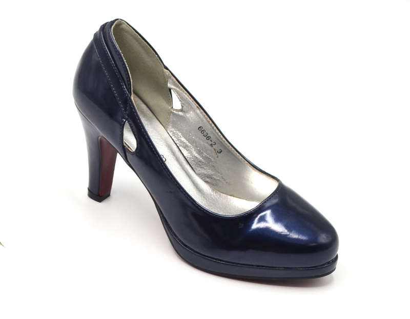 TTP Ladies Glossy Platform High Heels with Small Cut Out Sides
