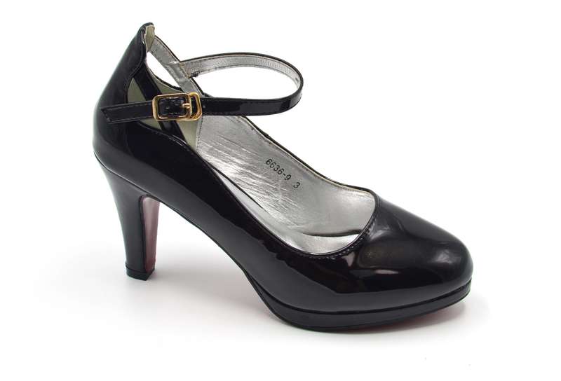 TTP Ladies Glossy Platform High Heel with Ankle Strap