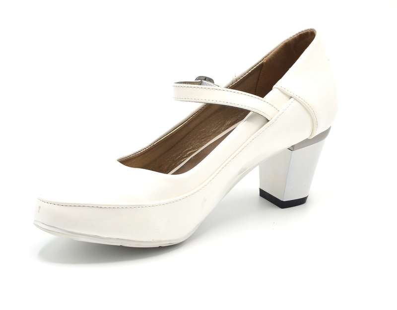 TTP High Gloss Ladies Court Heel with buckle Strap 8501-2