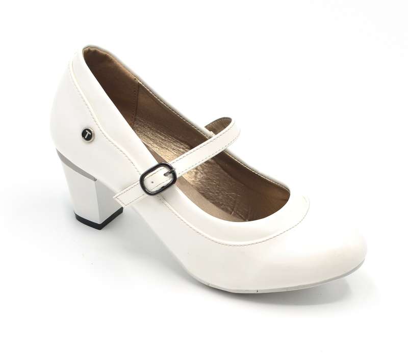 TTP High Gloss Ladies Court Heel with buckle Strap