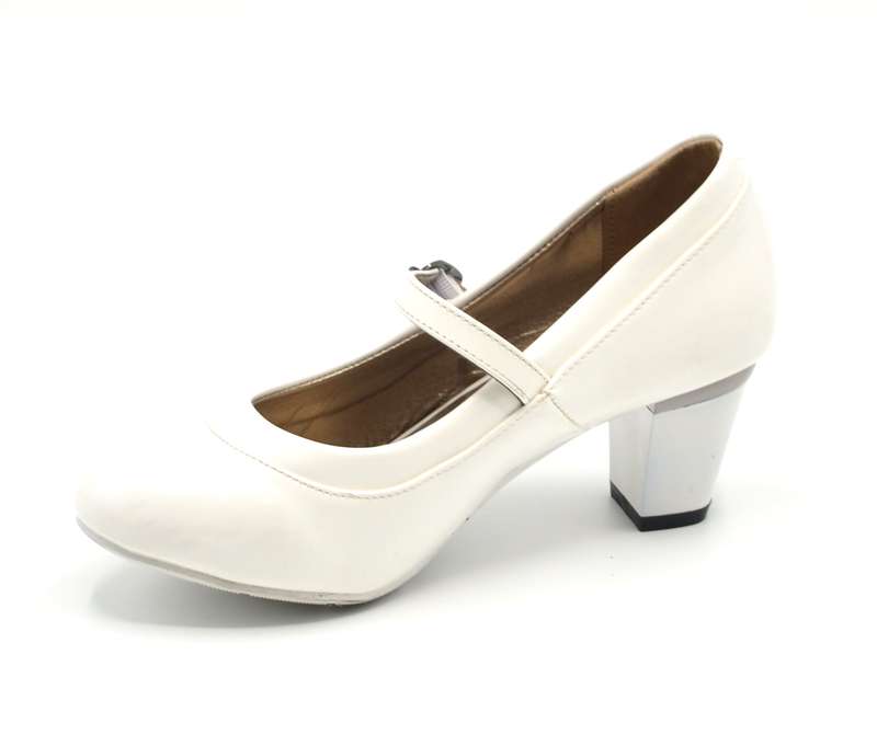 TTP High Gloss Ladies Court Heel with buckle Strap