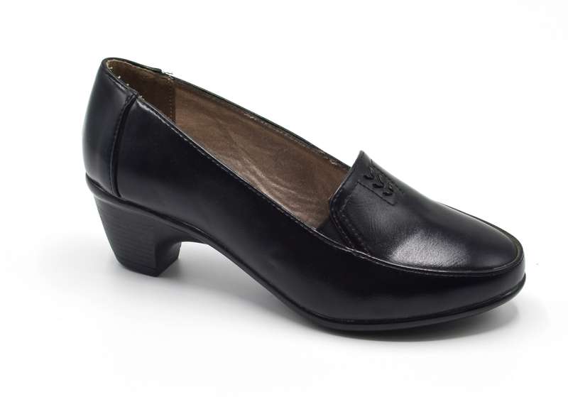 TTP Classic Ladies Low Heel Round Toe Court Shoe with Dual Side Goring