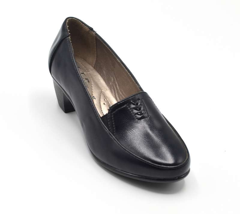 TTP Classic Ladies Low Heel Round Toe Court Shoe with Dual Side Goring