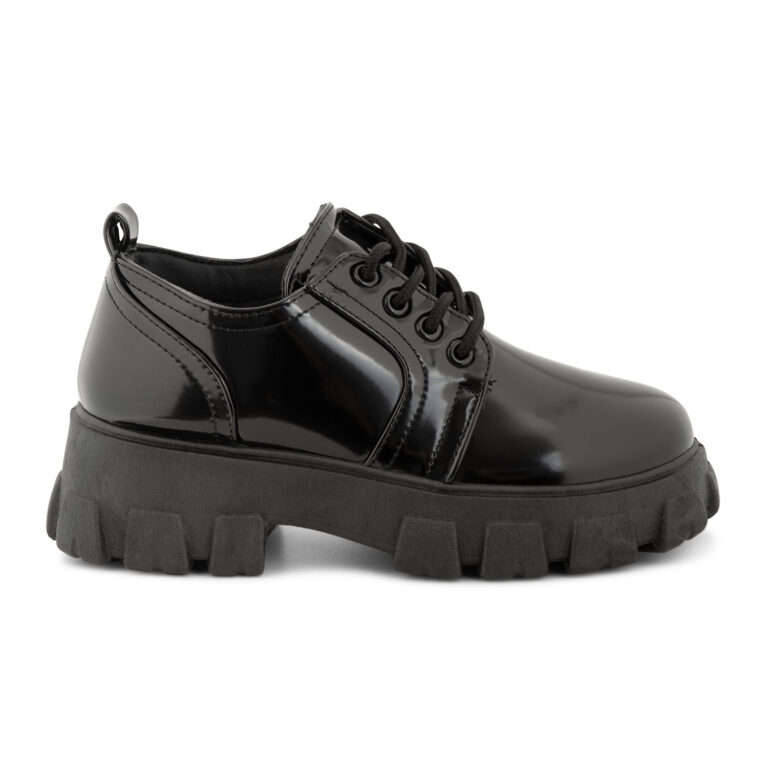 TTP Ladies Fashion High Gloss Platform Lace-up Sneakers XB1605