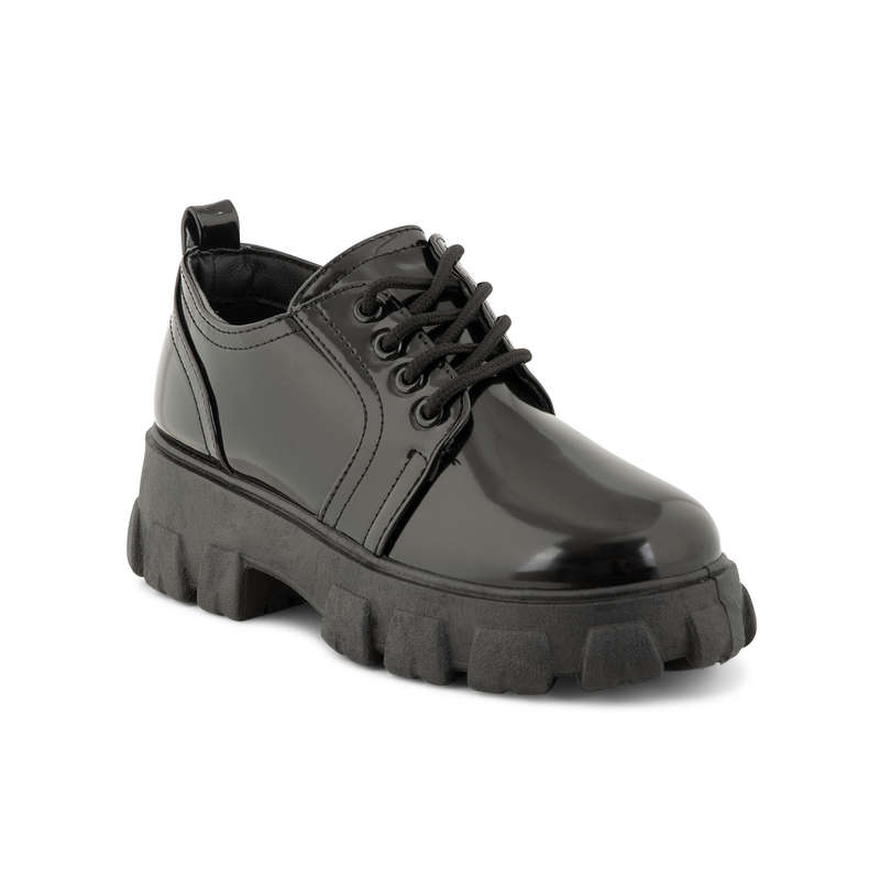 TTP Ladies Fashion High Gloss Platform Lace-up Sneakers XB1605