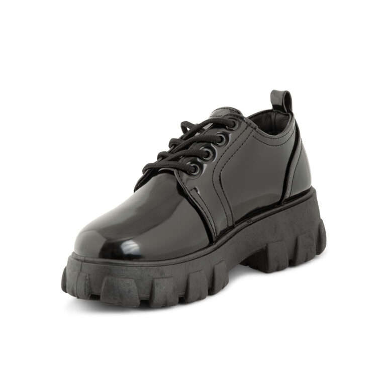 TTP Ladies Fashion High Gloss Platform Lace-up Sneakers XB1605