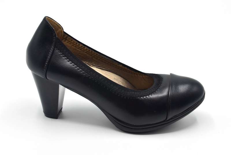 TTP Medium Heel Round Toe Court with Elasticated Top Line