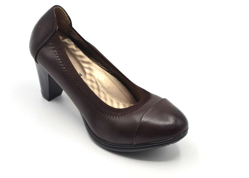 TTP Medium Heel Round Toe Court with Elasticated Top Line