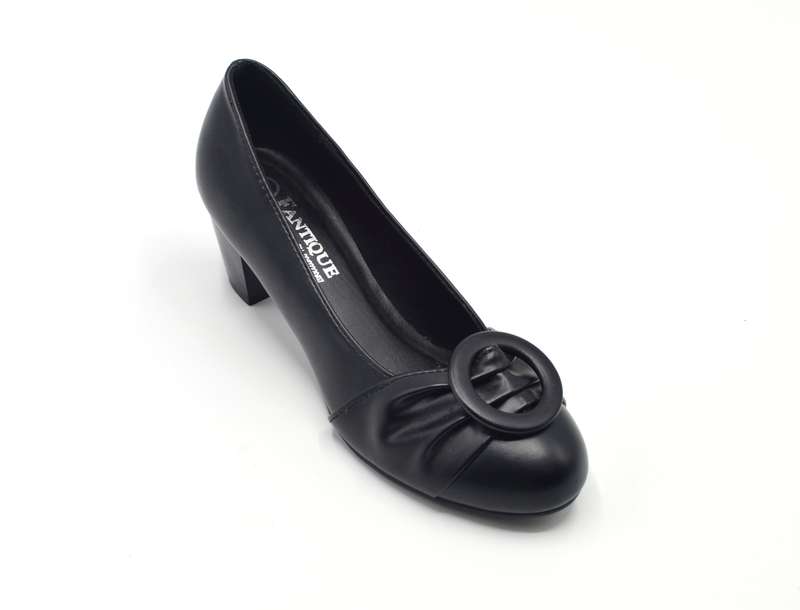 Fantique Classic Ladies Round Toe Court with Casual Ring Decor