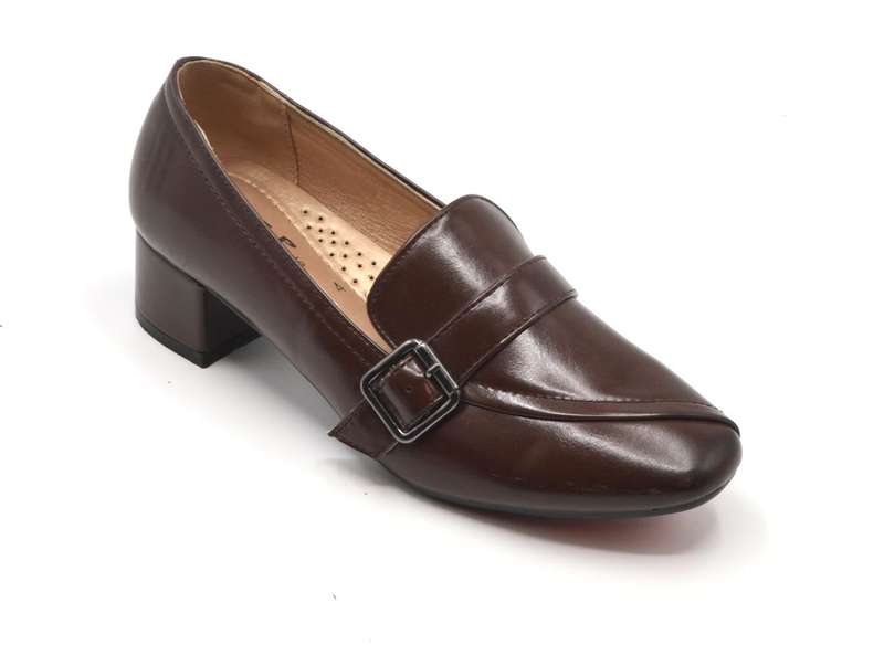 TTP Ladies Block Heel Buckle Court