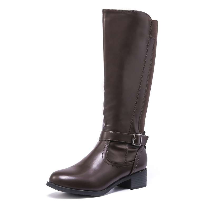 TTP Knee High Boot with Ankle Decor and Elasticated Back Shaft XB8227