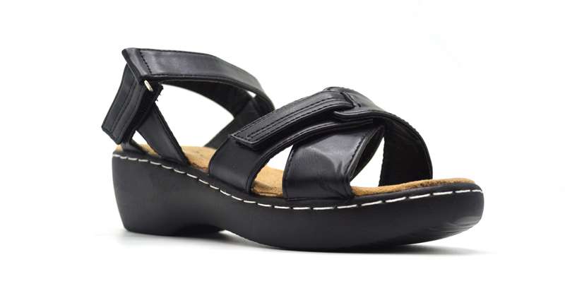 TTP Ladies Comfortable Dual Hook &amp; Loop Ankle Strap Sandals