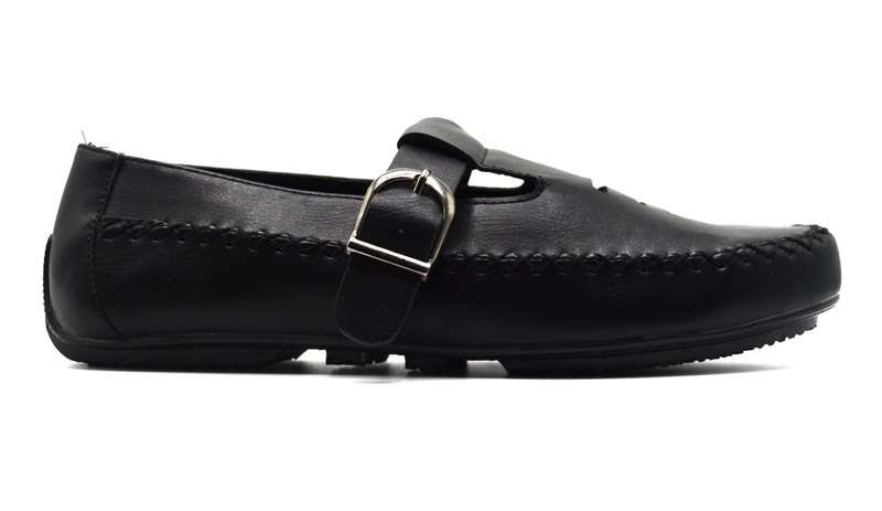 TTP Men's Buckle Moccasin with Cut out Details on Vamp