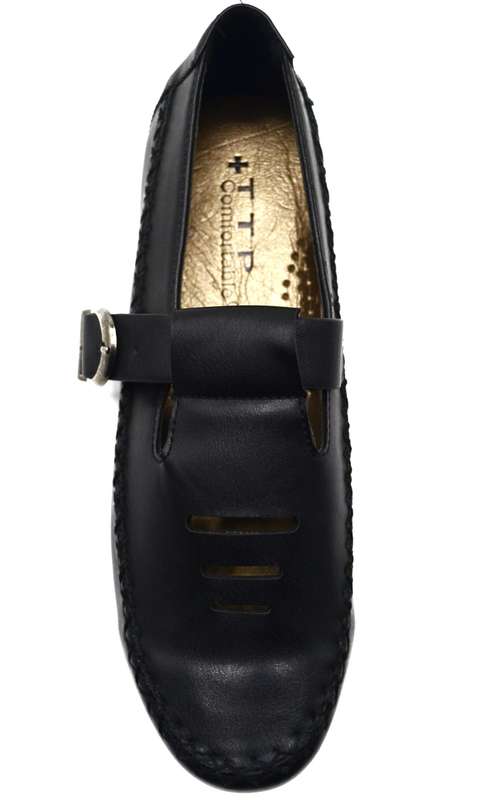 TTP Men's Buckle Moccasin with Cut out Details on Vamp