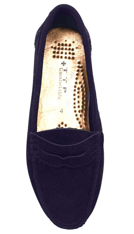 TTP Women's Suede Moccasin with Cut Out Detailed Decor on Vamp