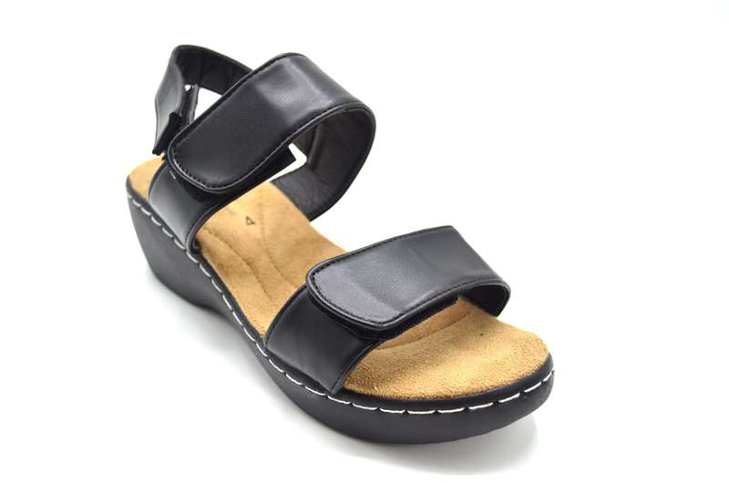 TTP Ladies Comfortable Dual Hook & Loop Strap Sandals CY1512