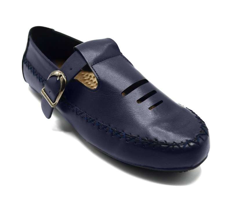 TTP Men's Buckle Moccasin with Cut out Details on Vamp