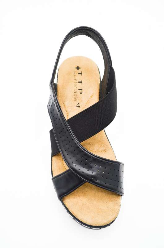 TTP Ladies Comfortable Elastic Strap Sandals with Cut-Out Details