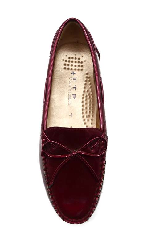 TTP Women's High Gloss Moccasin with Bow Decor on Vamp 101052-LL