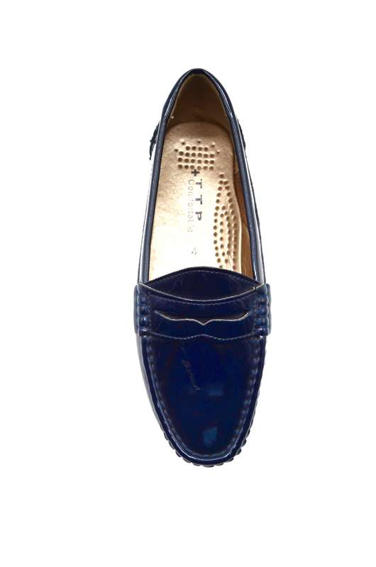 TTP Women's High Gloss Moccasin with Detailed Vamp