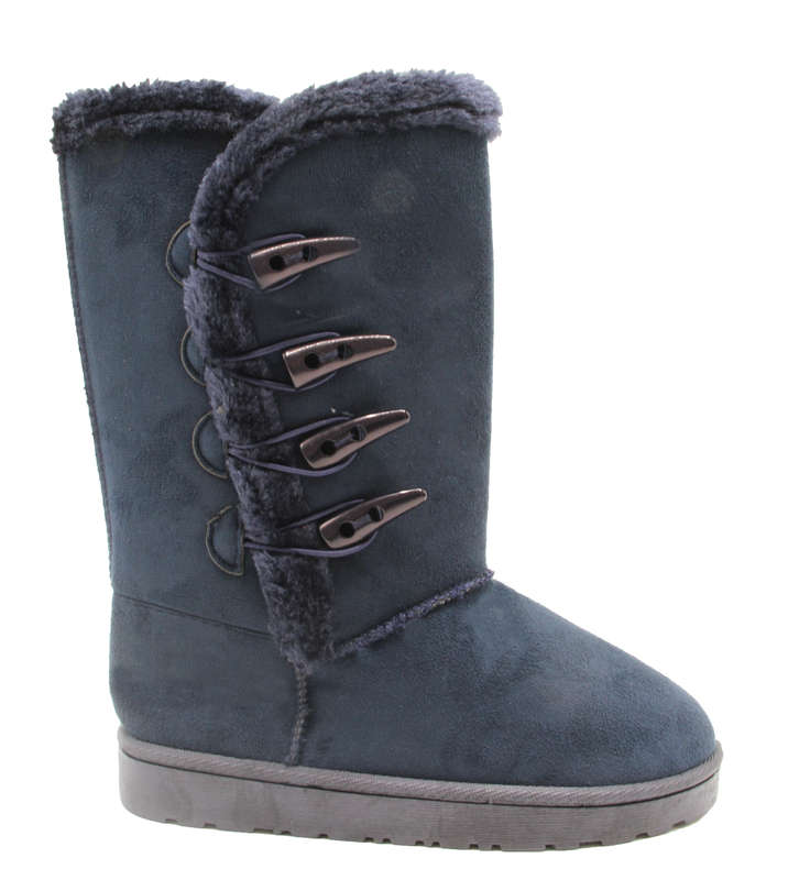 TTP Women's Suede Four Button Mid-Calf Polar Boots