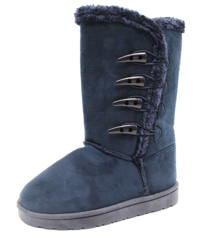 TTP Women's Suede Four Button Mid-Calf Polar Boots