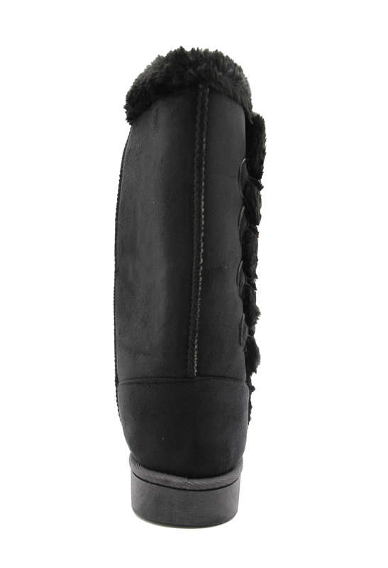 TTP Women's Suede Four Button Mid-Calf Polar Boots
