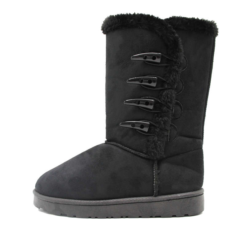 TTP Women's Suede Four Button Mid-Calf Polar Boots