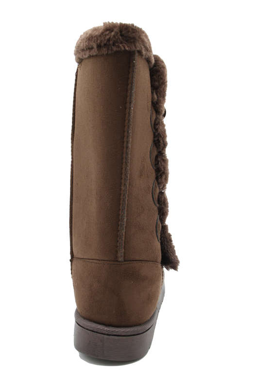 TTP Women's Suede Four Button Mid-Calf Polar Boots