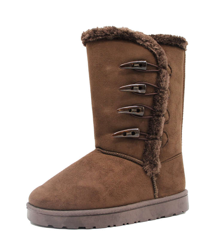 TTP Women's Suede Four Button Mid-Calf Polar Boots