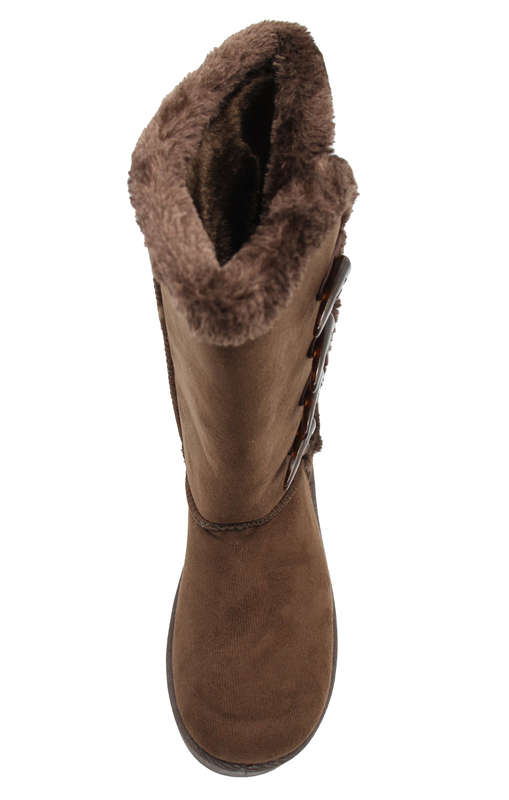 TTP Women's Suede Four Button Mid-Calf Polar Boots