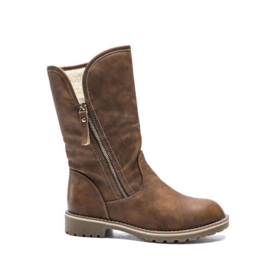 TTP Platform Fashion Mid-Calf Boots with Side Zipper XB8208