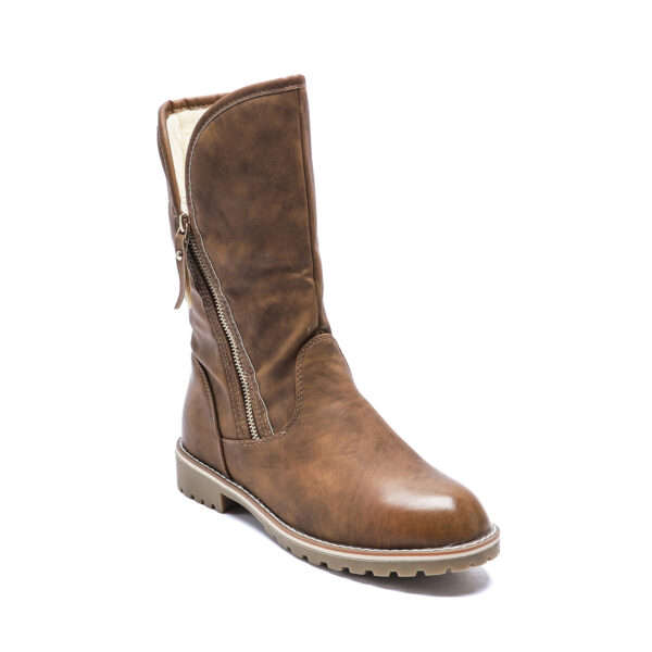 TTP Platform Fashion Mid-Calf Boots with Side Zipper XB8208